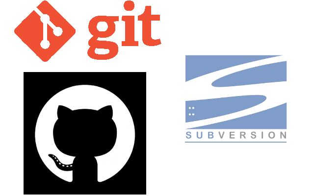 git, github & subversion logos